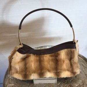 Gianni Versace natural mink color handbag